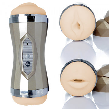 Dvejų skylių masturbatorius (vagina+burna) 35 funkcijos USB